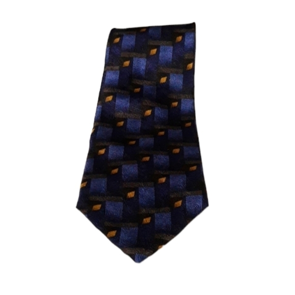 Van Heusen Blue Checkered 100% Silk Tie 58 x 4 - Picture 2 of 6